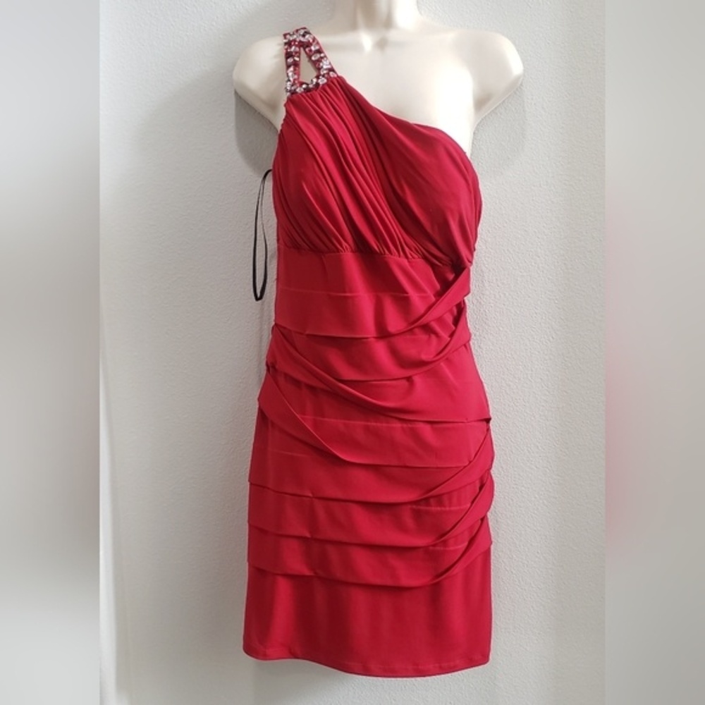 City Triangles red one strap bodycon party dress size large